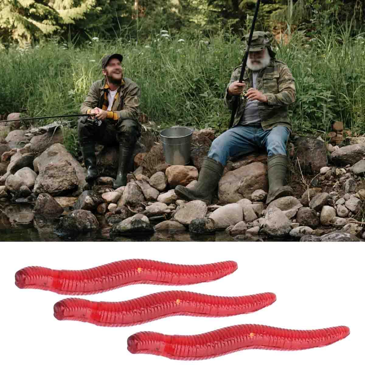 4cm 100pcs Soft Bait Set Realistic False Earthworm Worm Elastic Rubber Earthworm Fishing Bait