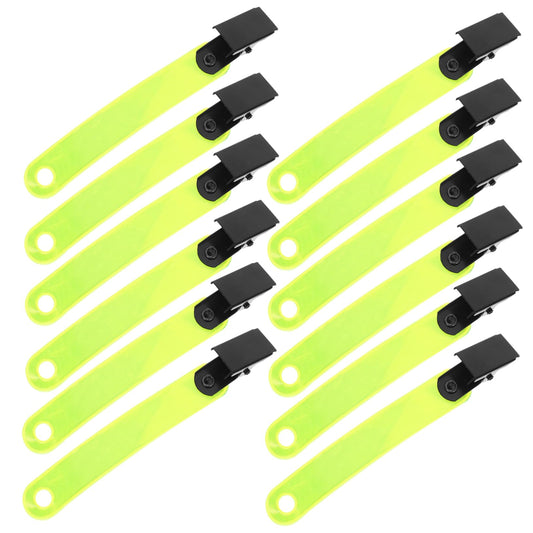 GOOHOCHY 12Pcs High Visibility Reflective Trail Markers Multi-Functional PVC Clips for Hunting Camping Night Running and Cycling Glow Clips for Enhanced Safety and Use
