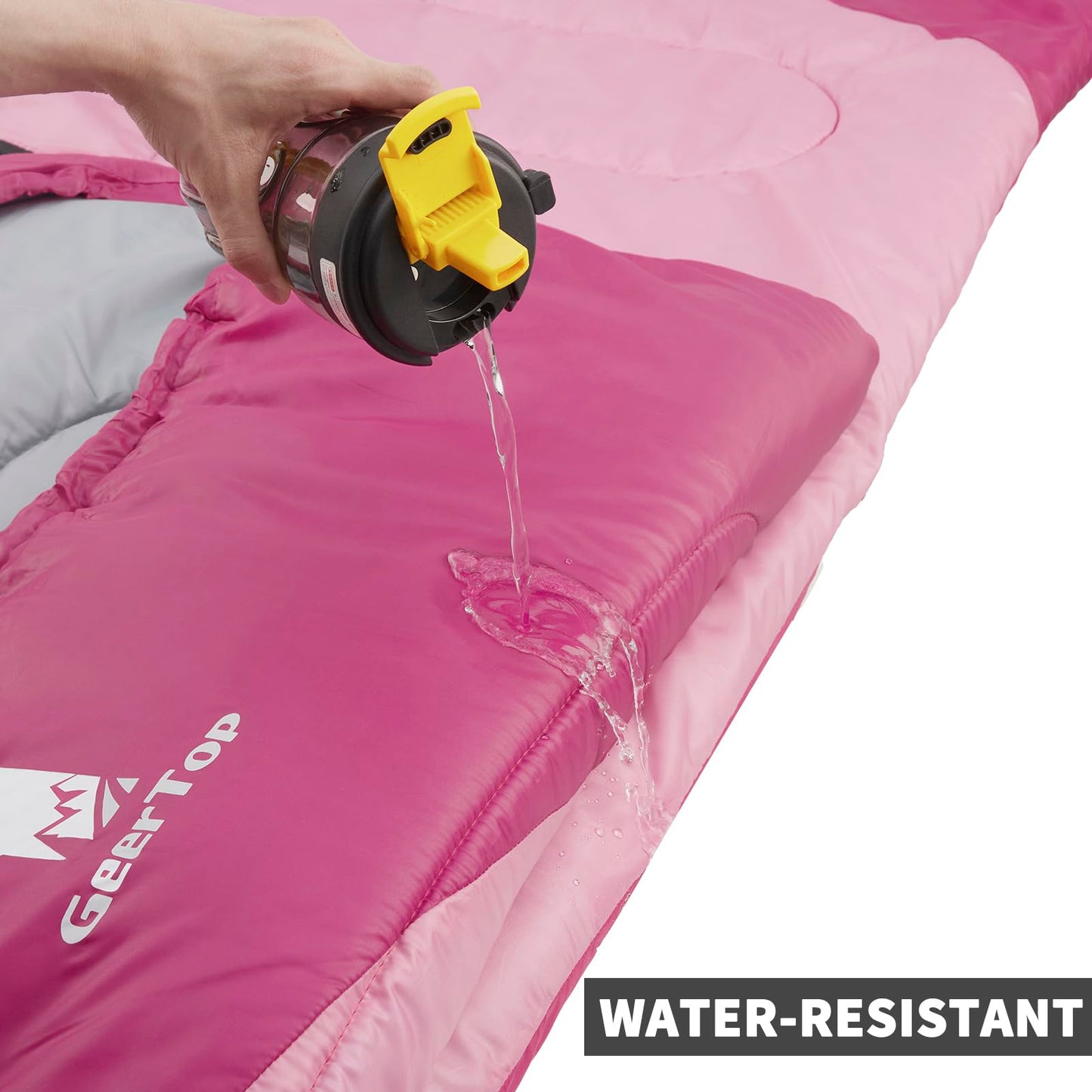 GEERTOP Backpacking Sleeping Bag for Camping, Lightweight Sleeping Bags for Adults Kids Summer Warm Cold Weather Hiking Travel, (Blossom Pink, 86.5'' x 29.5'')