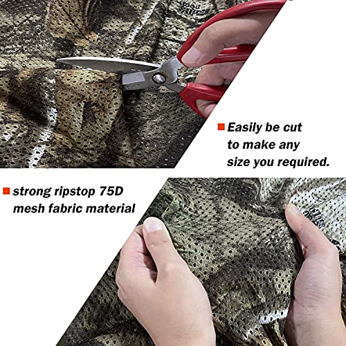 Tree Camo Bionic Mesh Fabric for Hunting and Concealment - 5x6.5ft