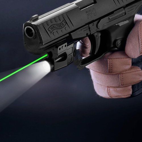 Compact 600 Lumens Green Laser Light Combo for Glock Taurus Walther Springfield S&W, Steady & Strobe Mode for Laser & Light, 3 Holes for Better Mounting - Illuminate Your Path with Precision
