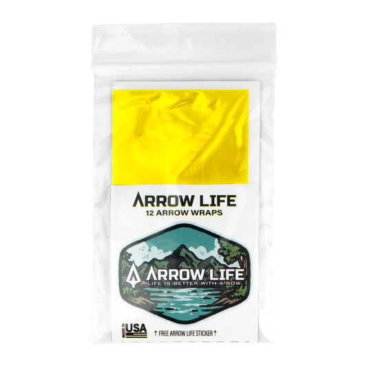 Arrow Life 4" Arrow Wraps 12 Pack Yellow 1" Width