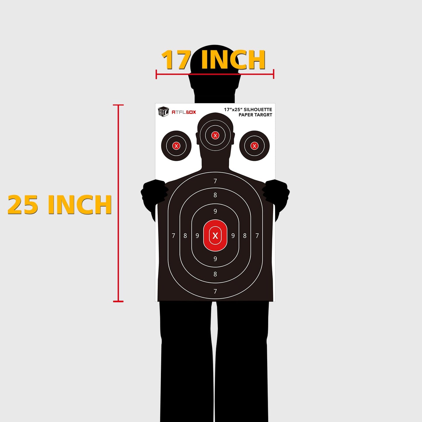 Atflbox 2Pack Shooting Target Stand with 10+50 pcs 17x25 Inch Paper Targets, Durable Paper Target Holder with Stable Adjustable Base