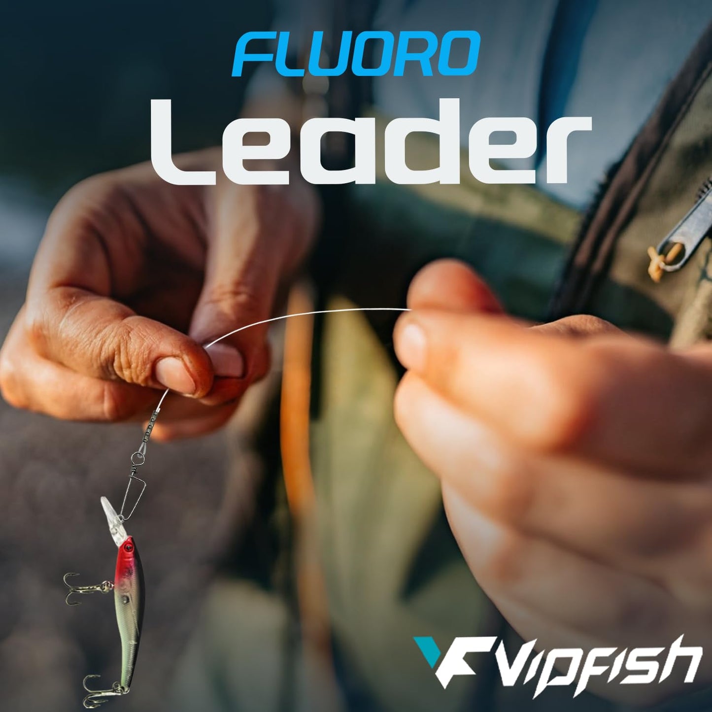 Fishing Fluorocarbon Leader with Crane Swivel and Snaps - Heavy Duty 20-80lb Fluorocarbon Leader Connects Lures, Bait, or Hooks for Saltwater & Freshwater Fishing