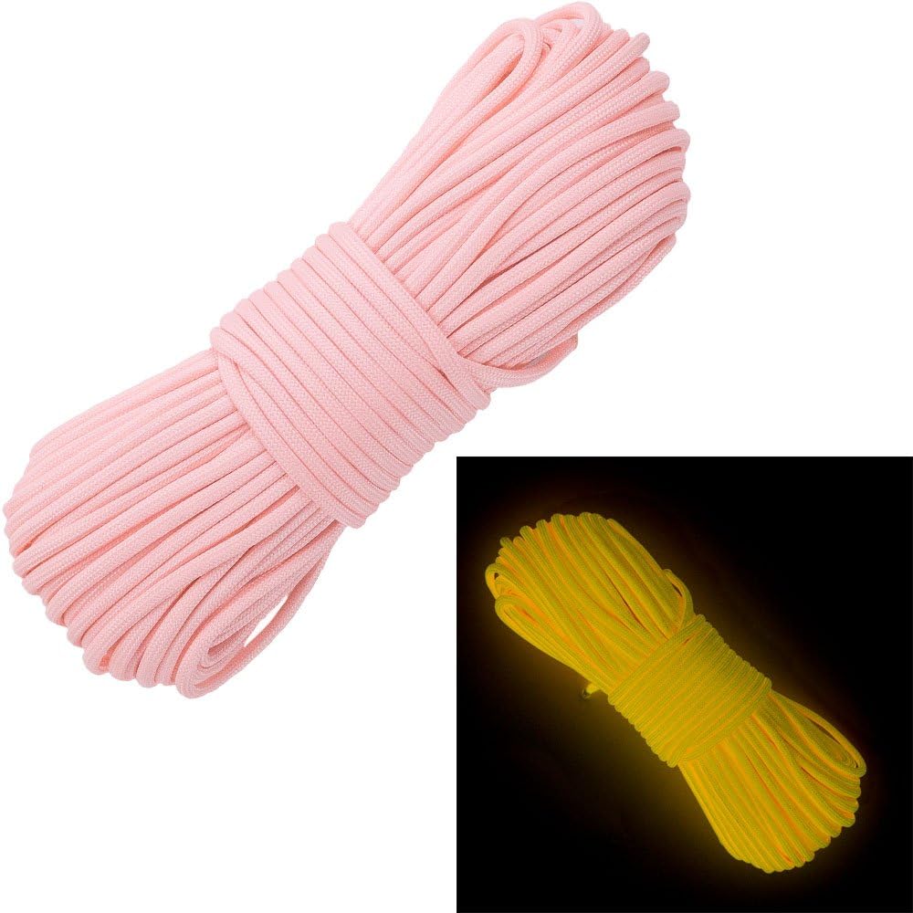 Glow in The Dark 550 Paracord - 100 Feet - 21 Strand - 10 Color Options