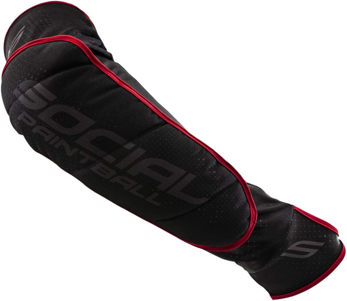 Social Paintball SMPL Arm & Elbow Pads Protection, Black Red