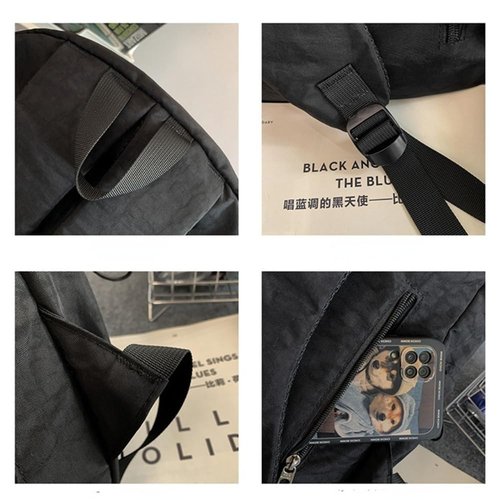 SIFRTOA Grunge Backpack with Adorable Accessory Aesthetic Backpack Cute Backpacks Waterproof (Black)