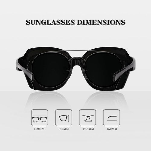 WGKVP Polarized Sunglasses, Lightweight & Impact-Resistant glasses, UV400 Protection glasses for men and women (Glossy Black Red)