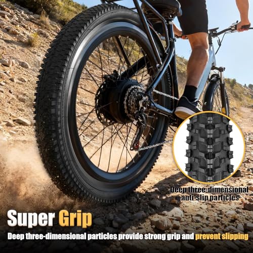 26x1.95 Inch Mountain Bike Tire - Puncture & Wear Resistant Folding Replacement Tire - All Terrain
