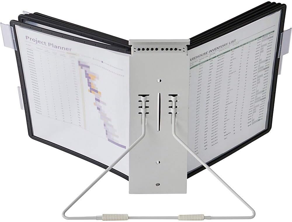 Durable InstaView 10-Section Desktop Reference System, Black