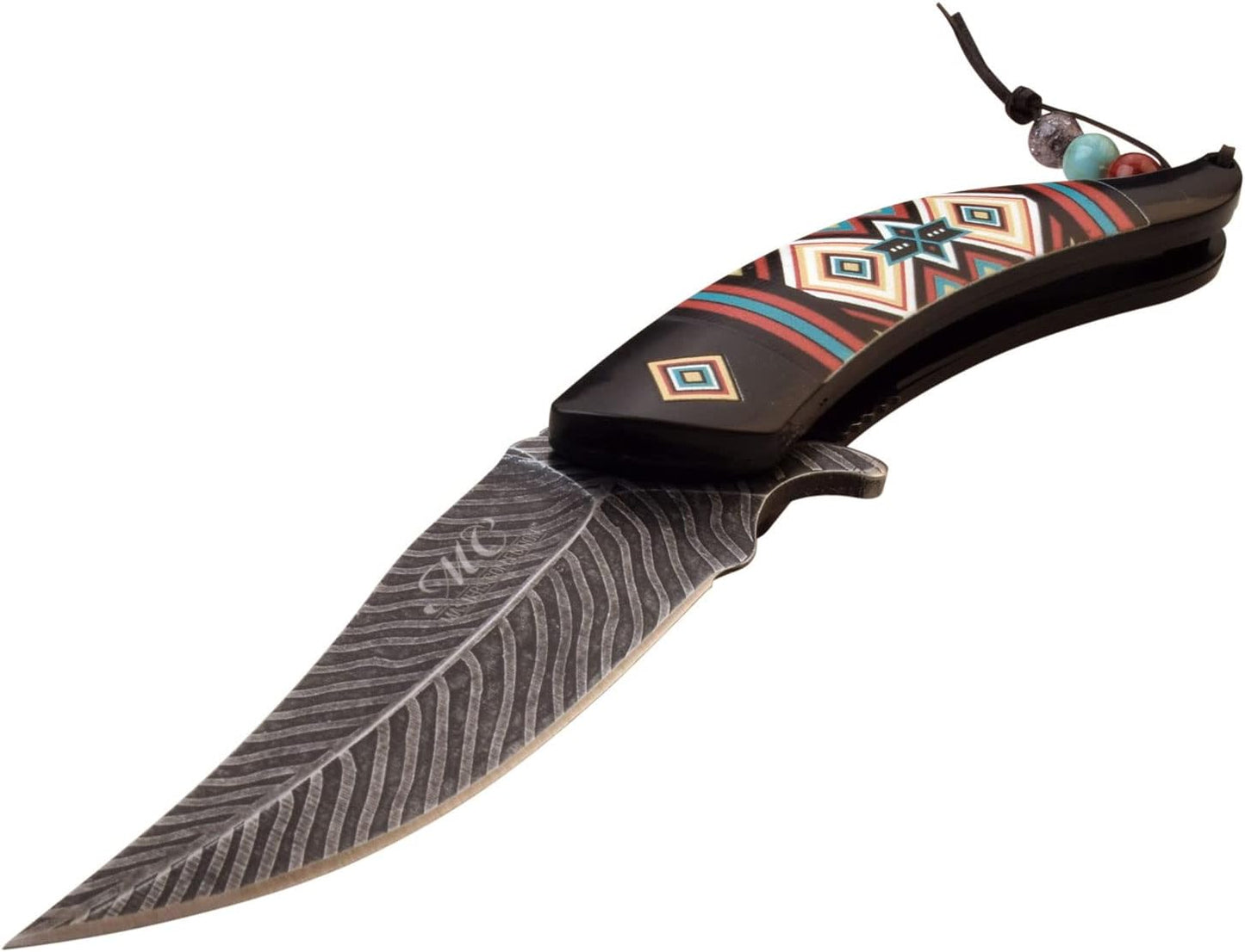 Masters Collection MC-A023BK Spring Assist Folding Knife, Black Blade, Black Handle, 5-Inch Closed