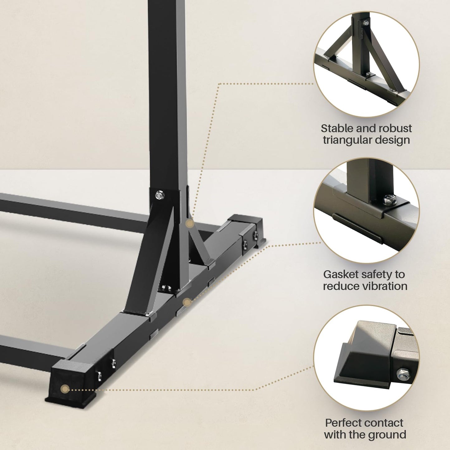 Pull Up Station, Bongkim Power Tower Portable Pullup Bar Station, Pull Up Bar for Home Gym, Pull Up Tower Station 330LBS (Black)