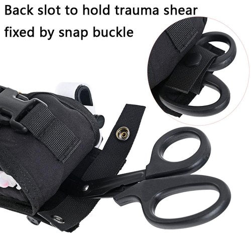SABADO Tactical Blow Out Med Pouch Bleeder Emergency First Aid Kit MOLLE Clip Trauma Shears Tourniquet Holder Empty IFAK Pouch (Kit Not Included) Security Survival Gear