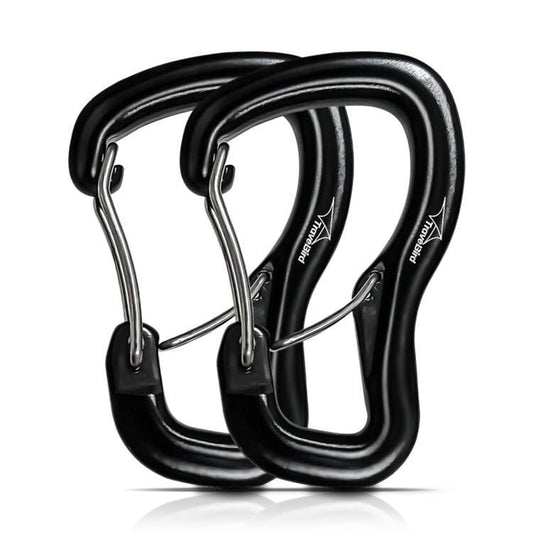 Travel Bird Heavy Duty Carabiner Clip Hook 8KN (1763 lbs), 2 PCS Ultra-Light Aluminum Caribeaners with Double Door D Ring Shape, for Hammock, Camping, Hiking, Backpacking, Dog Leash, Keychain Clip
