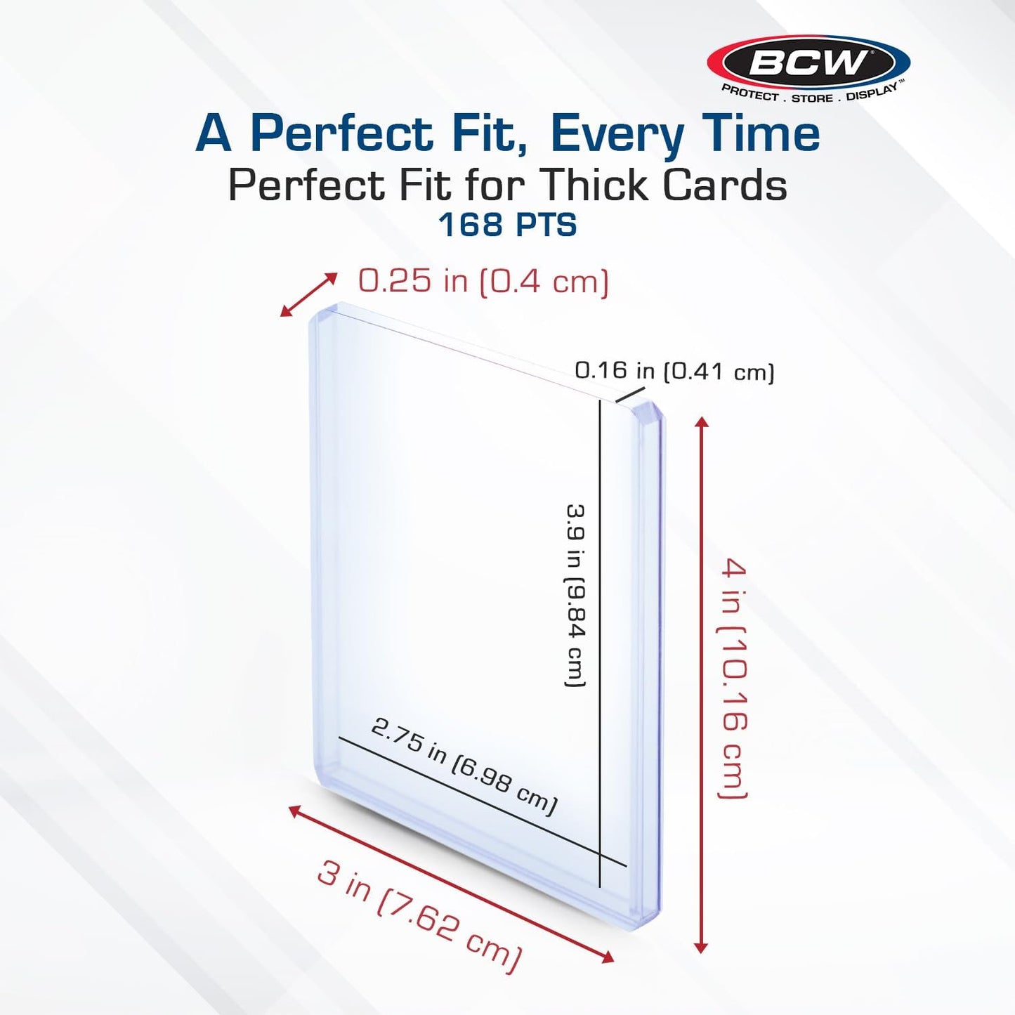 BCW 108 PT. Thick Card Topload Holder - Pack of 1 | Durable Rigid PVC Toploader | Toploaders for Memorabilia, Jersey, Patch, and Relic Cards