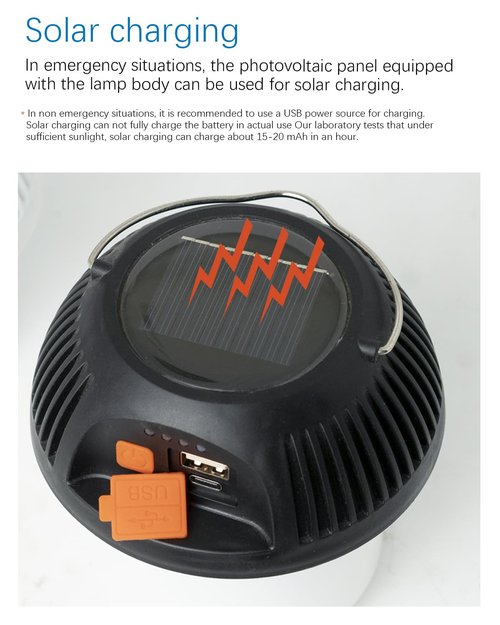 Camping Lantern Solar Rechargeable, LED Tent Light Ultra Bright for Camping Portable Ultra Bright LED Torch, USB Charger, Electronic Lantern for Outdoor (Eclectic, Black-1 Pack)