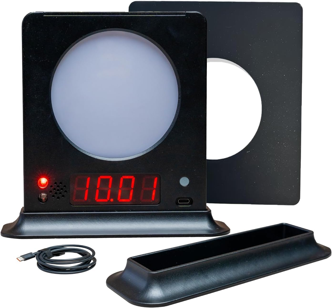 Accurize Mini Reaction Target 1-Pack – 2 Customizable Sizes (Default 100mm Size with 60mm Insert Plate), Shooting Targets with Timer for Reaction Speed Practice, Includes Holder & USB Charging Cable