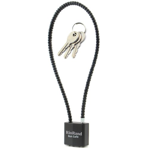 RioRand Keyed Cable Gun Locks Simple Operation 15" Compatible with Pistols, Handguns, Rifles, and Shotguns,Storage for Firearm Locking and Safety 1PC