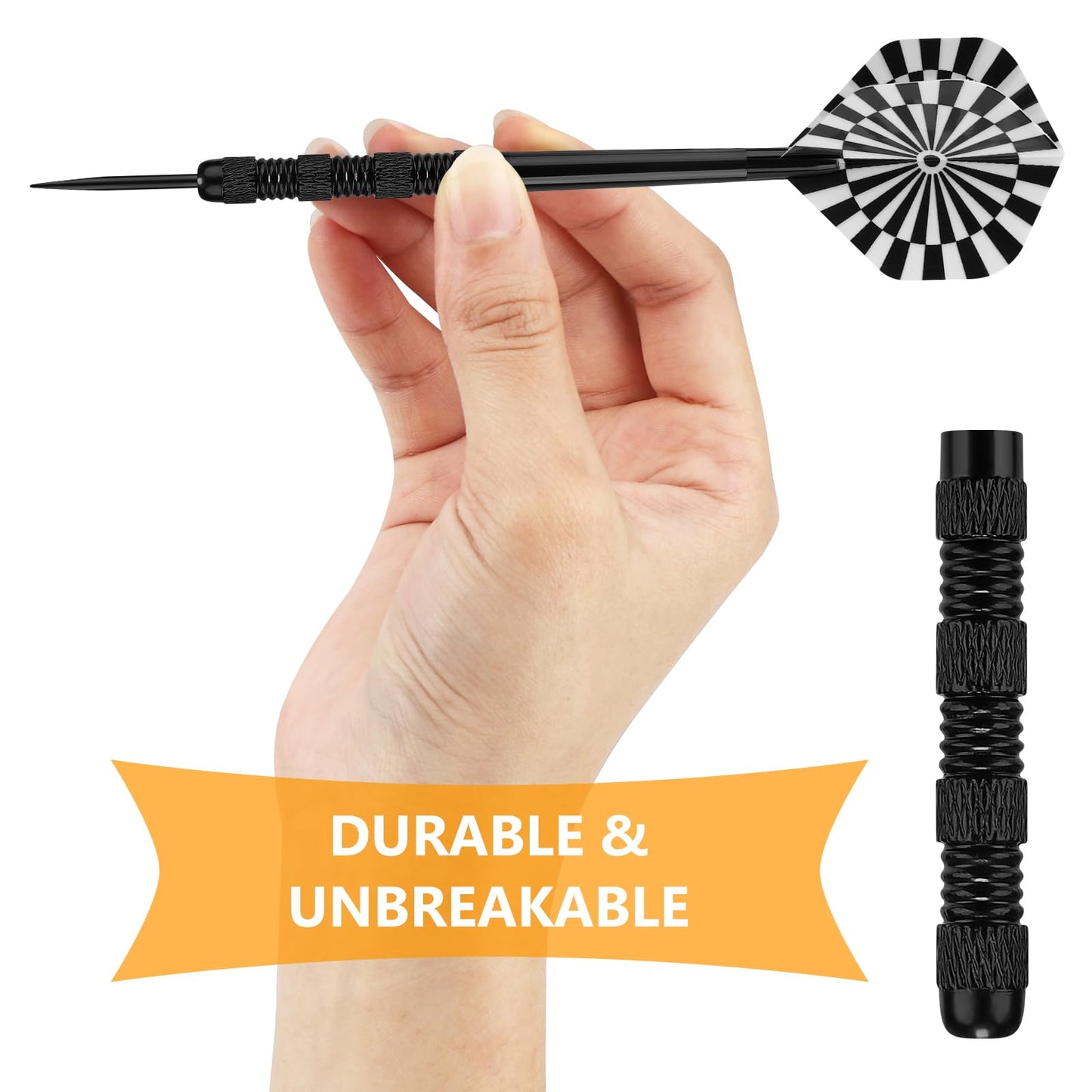 Accmor Metal Tip Darts, Steel Tip Darts, 14 Grams Professional Metal Darts, Darts Metal Tip Set, Metal Darts for Dartboard, 18 pcs ﻿