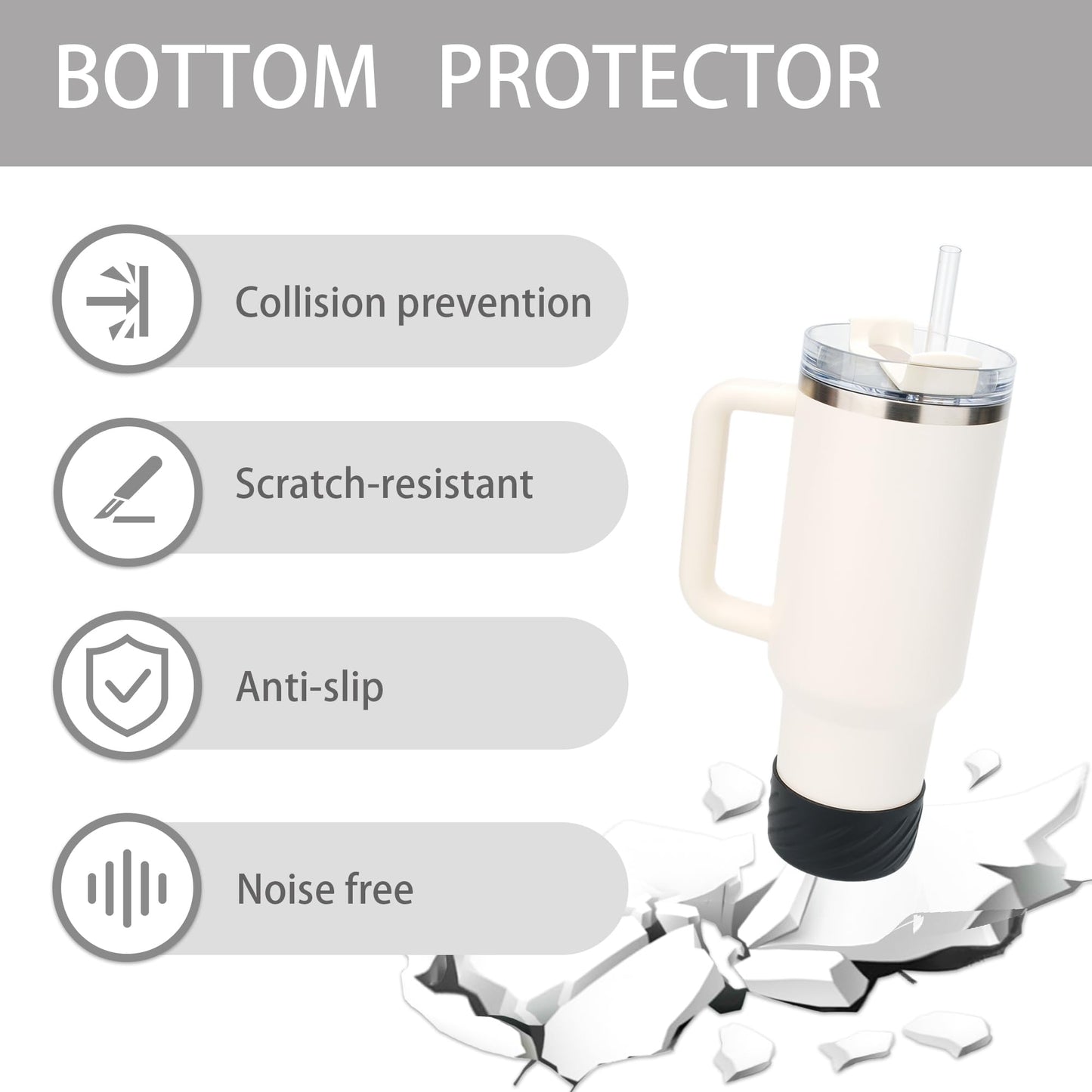 GDwhale 2 Pack Silicone Boot for Stanley 40oz & 30oz,IceFlow 20oz & 30oz,and Hydroflask 12-24 oz - Anti-Slip/Scratch/Noise,Protector Sleeve Cover Boot for Stanley Cup Accessories - BPA Free (Pink)