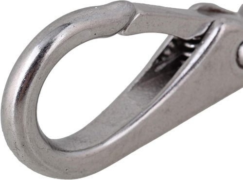 CNBTR Fixed Eye Hook Link 0# Boat Clip Hook 55mm Length Silver 304 Stainless Steel Pack of 20