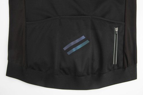 RISESBIK Men's Cycling Jacket Winter Cycling Clothing Windproof Waterproof Thermal Softshell Bike Windbreaker Zipper Pockets (Black, L)