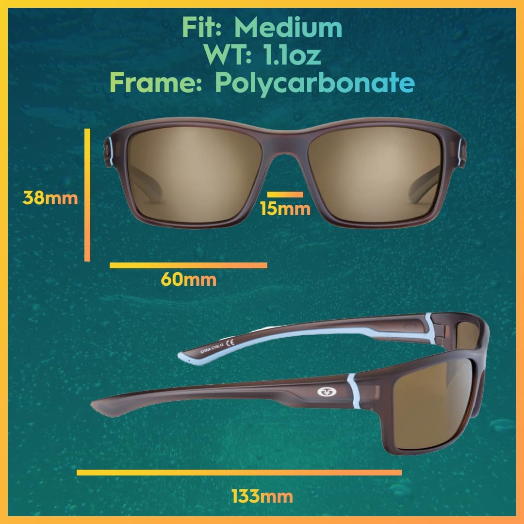 Polarized Fishing Sunglasses with AcuTint UV Blocker - Outdoor Sports Eye Protection