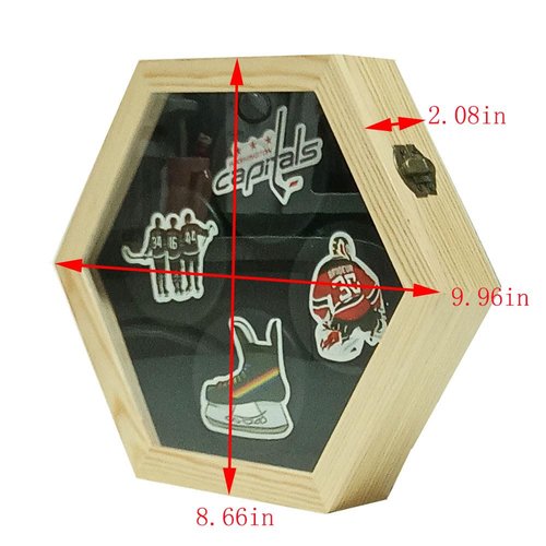 Hockey Display Case, Hockey Rack, Hockey Display Case with UV Resistant Vintage Lock, Holds 4 Hockey Pucks (Pucks Not Included)...