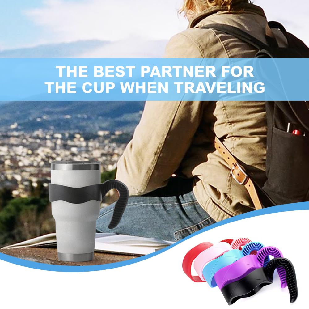 Hyturtle 2Pcs Stylish and Functional Pink Tumbler Handle For 30oz YETI Tumbler - Secure Grip, Lightweight, Dishwasher Safe - Ideal for Travel and Outdoor Activities - BPA Free