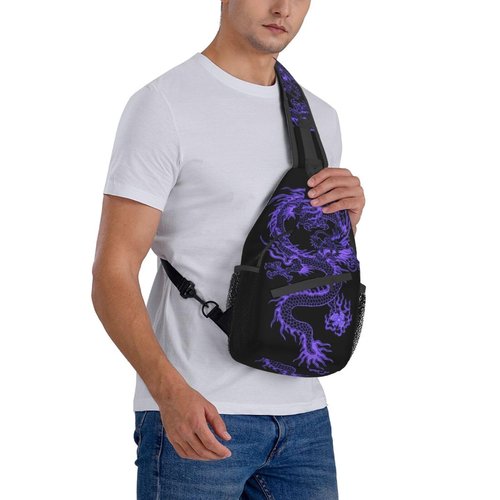 Rmqsyhfz Red Dragon Casual Daypack Bag Dragon Shoulder Bag Chest Bags Crossbody Bag Animal Sling Backpack