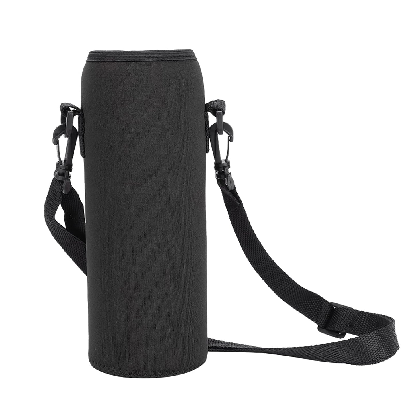 Alomejor Neoprene Beverage Carrier with Adjustable Strap, Reusable Insulated Drink Cooler 1000ml for Beverages (Black)