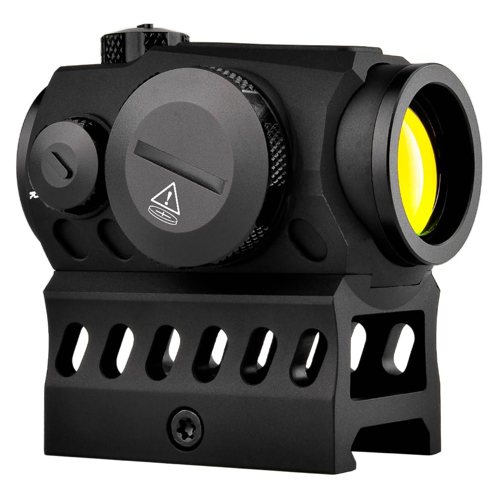 Cyelee T10 Red Dot Sight 1x20mm 2MOA Shake Awake Rifle Scope with Absolute Co Witness Riser