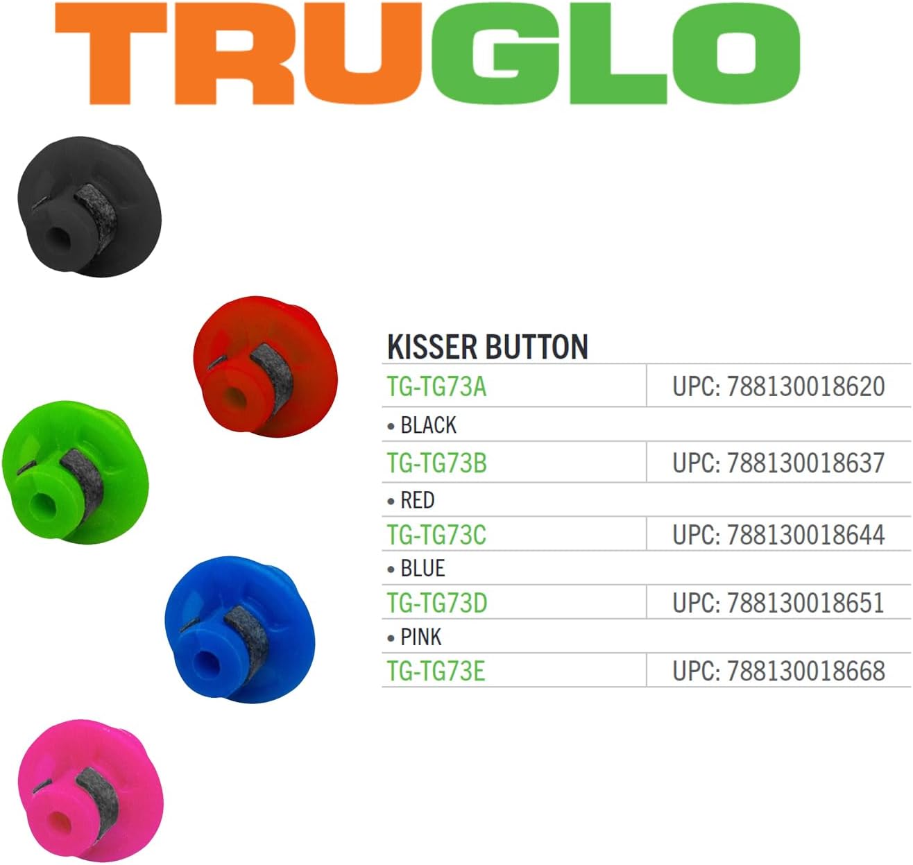 TRUGLO Durable Soft Rubber Superior High-Performing Easy-To-Install Bow Hunting Archery Slotted Kisser Button - Color Options