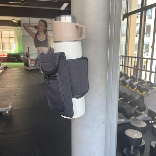 SACSTAR Magnetic Water Bottle Sleeve Bag with Large Pocket Phone Holder, Attach it to Any Equipment, Gym Essentials Accessory