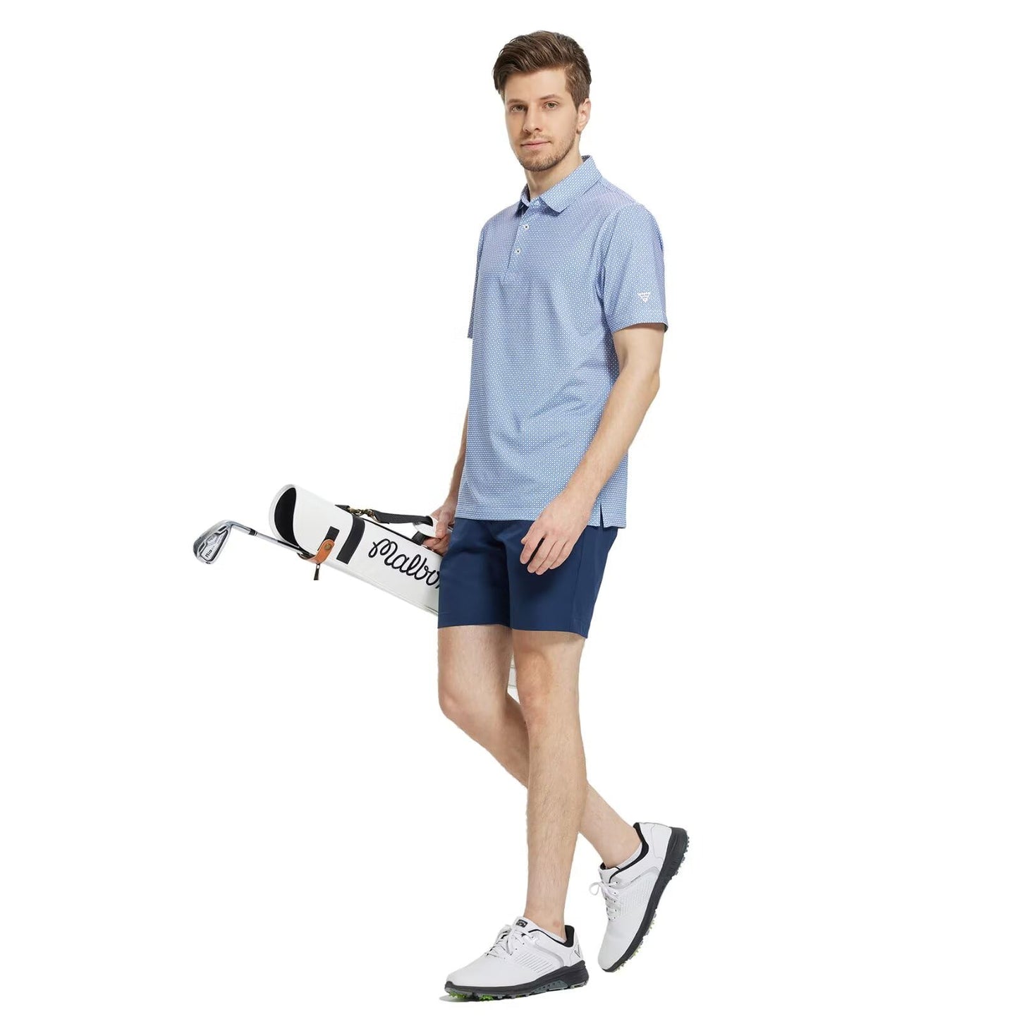 M MAELREG Golf Shirts for Men Dry Fit Print Patterns Performance Moisture Wicking Mens Polo Shirts Short Sleeve