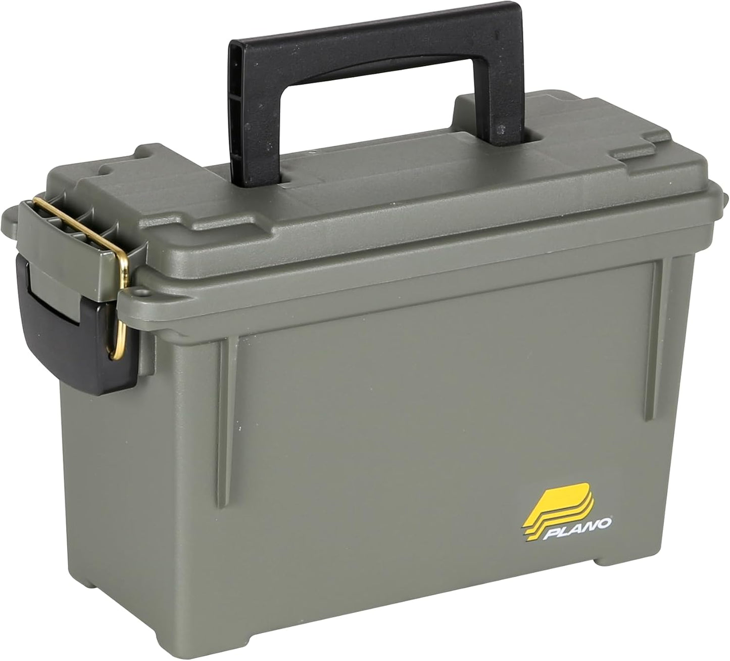 Plano Field Ammo Box, OD Green, Lockable Ammunition Storage Box with Heavy-Duty Carry Handle, Small Plastic Ammo Storage, Water-Resistant Protection, Holds 6-8 Boxes of Ammo