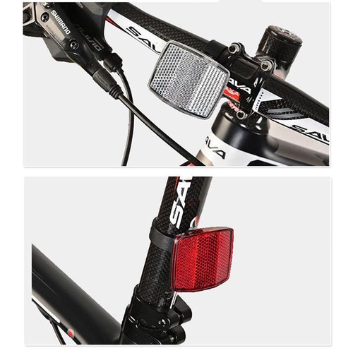 Lovelysp Bike Front and Rear Reflectors Bike Safety Warning Reflectors Handlebar and Seatpost Bicycle Reflectors Kit Red and White -2PCS