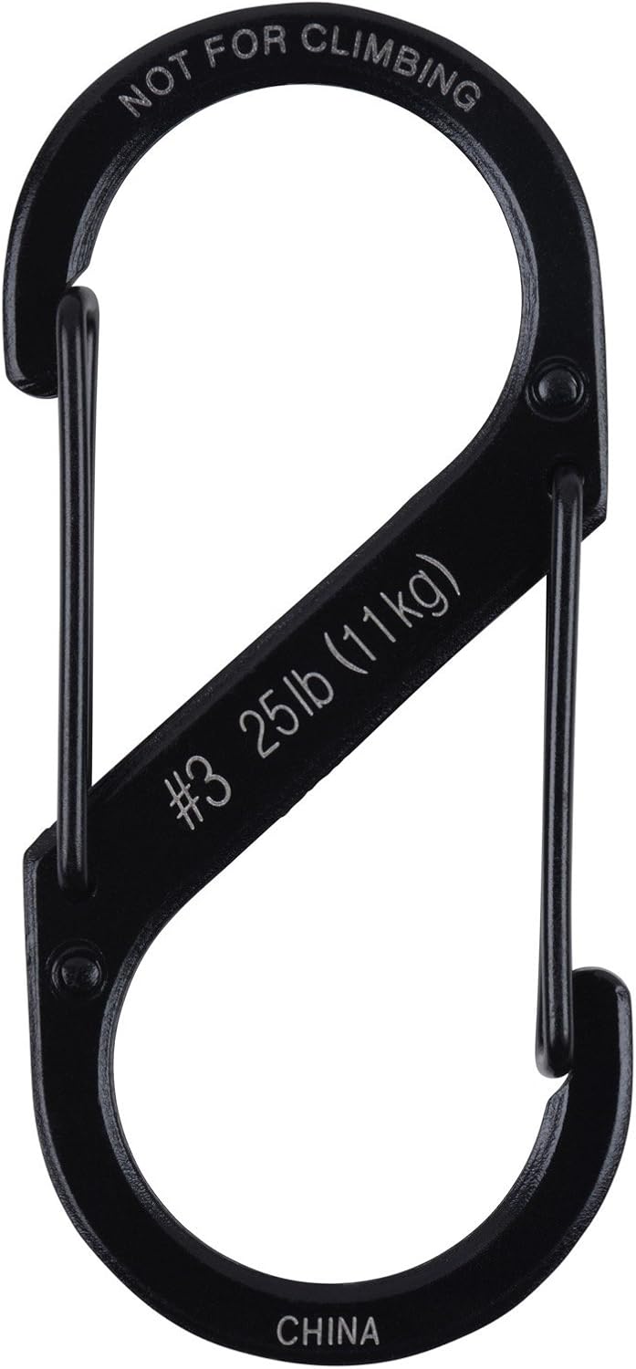 S-Biner, Size 3, Black ( 6 pack )