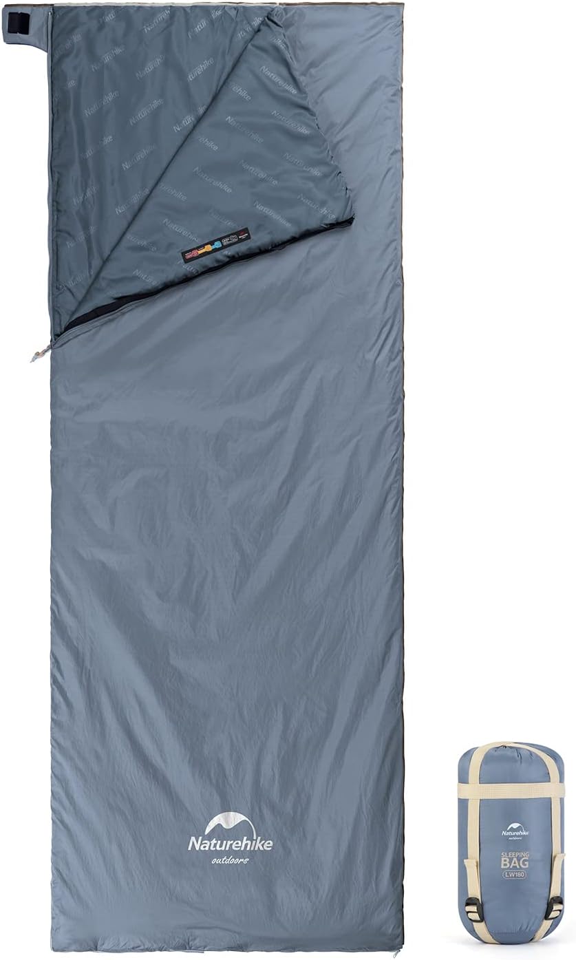Naturehike Lightweight Compact Sleeping Bag, Envelope Ultralight Backpacking Sleeping Bag Portable, Waterproof, Comfort with Compression Sack for Cold&Warm, Camping, Traveling, Hiking
