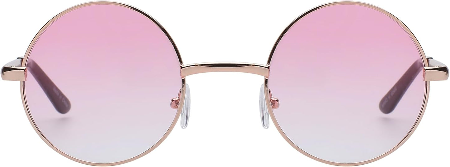 OWL Round Sunglasses Metal Frame Hippie Sunglasses UV400 Polycarbonate Circle Lens John Lennon Sunglasses for Men Women