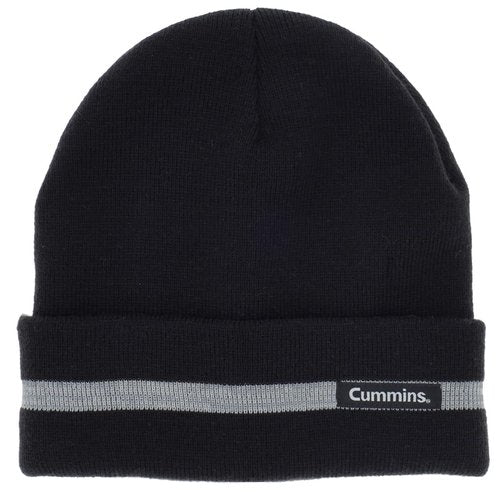 Cummins Black Cuffed Beanie with Reflective Stripe