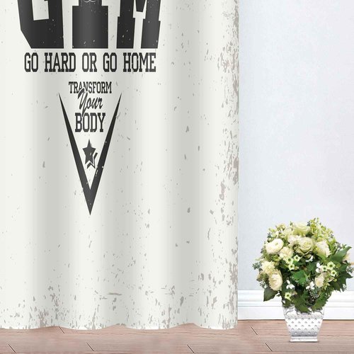 LshyMn Fitness Curtain 52x84 Inches Gym Dumbbell Aerobic Exercise Pattern Printed Window Drapes for Living Room Bedroom Home Decoration CLXTMN257