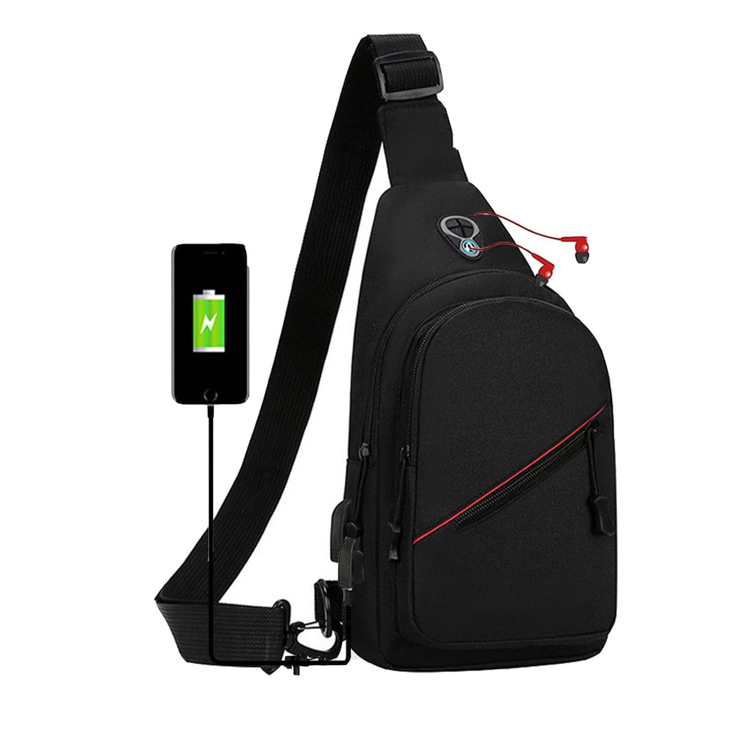 JENAGREEN Small Crossbody Sling Backpack Sling Chest Bag，Adjustable Cross Body Bag Chest Shoulder Bag Daypack Fanny Pack for Travel Hiking