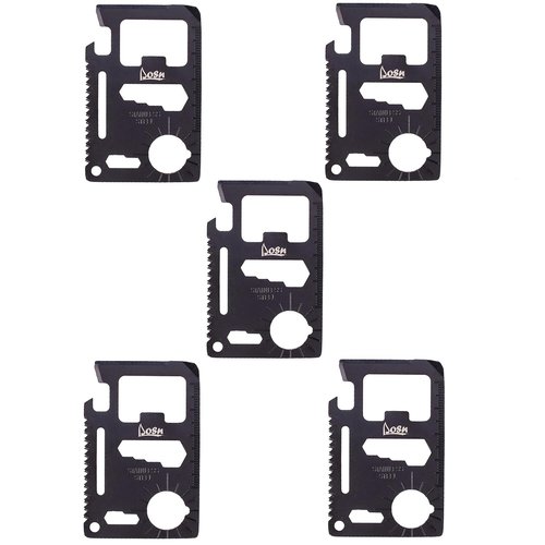Cool Unusual Gadgets Gifts for Men 11-in-1 Wallet Multitool Tool All in One EDC tools (5 Pack Black)