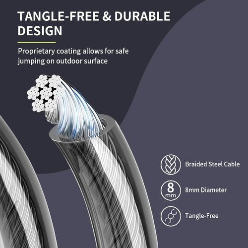 Hererope Weighted Jump Ropes for Men & Women, 1LB Jump Rope Weighted With Ball-bearing, No-Slip Grip, Durable Steel Cable, Heavy Jump Rope Designed for Fitness, High-Intensity Strength Workouts, crossfit