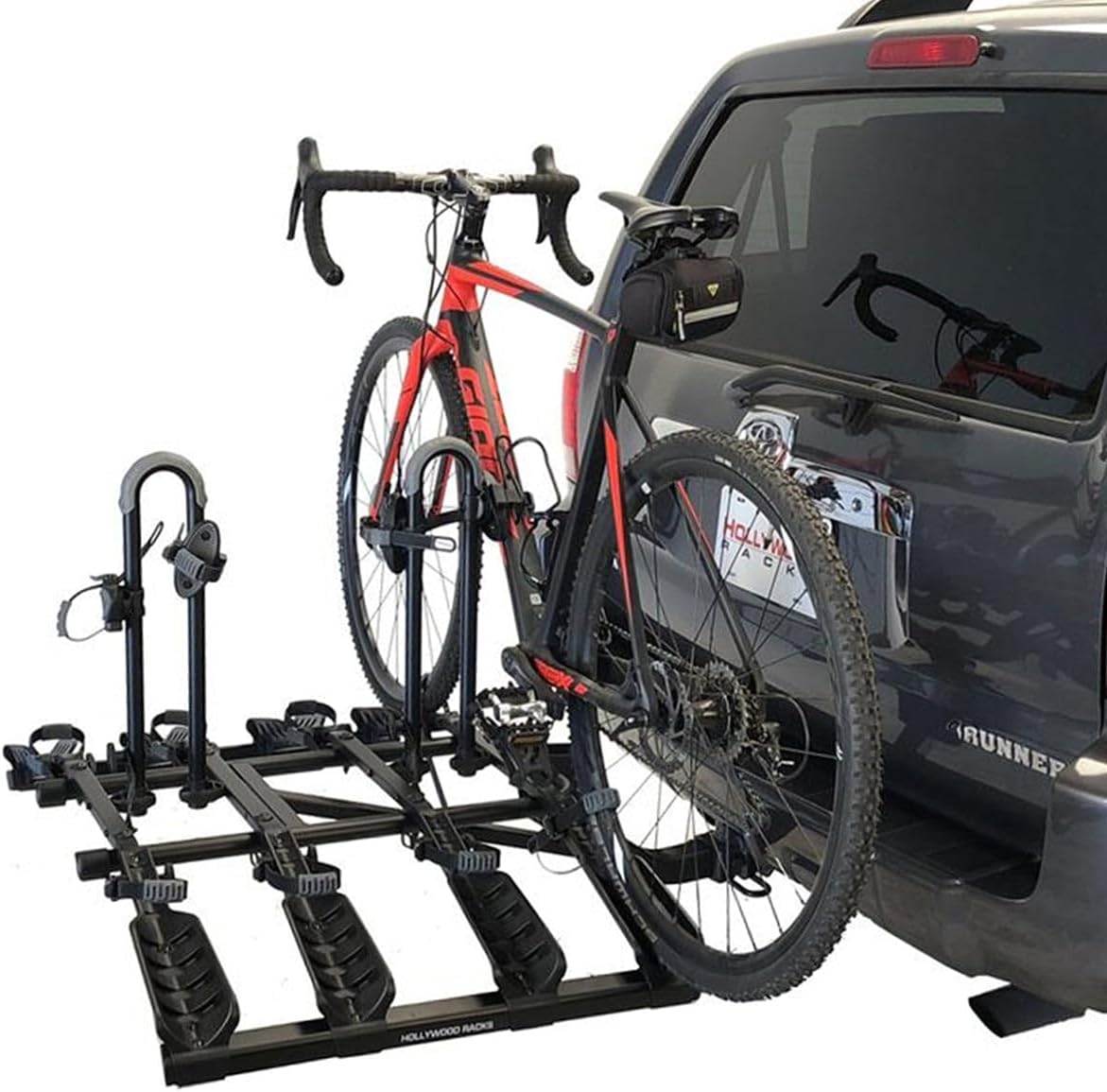 Hollywood Racks Destination E Hitch Bike Rack with Ramp for 2 Bikes up to 70 lbs Each - Secure, Lockable Electric Bike Rack - Premium, Foldable Bicycle Car Racks for Standard or E-Bikes