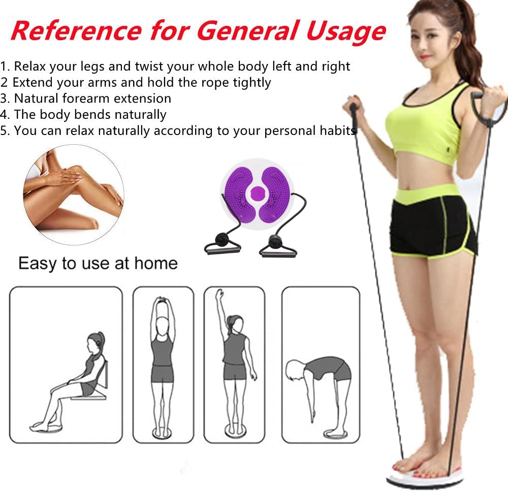 Ab Twist Waist Disc Board,Waist Twister for Women Belly Fat with Handles,Waist Slimming Balance Rotating Disc with Massage Foot Sole for Slimming Waist Arms Hips and Thighs (Purple)