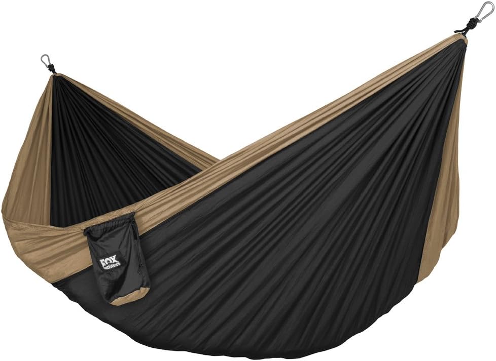 Neolite Single Camping Hammock - Lightweight Portable Nylon Parachute Hammock for Backpacking, Travel, Beach, Yard. Hammock Straps & Steel Carabiners Included