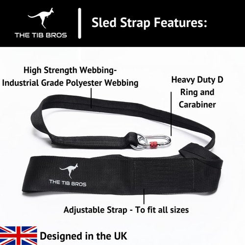 Tib Bros Premium Sled Strap- 8ft Long Belt for Backwards Sled Dragging, ATG Workouts