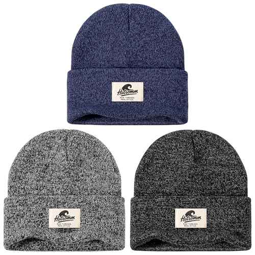 3 Packs Winter Beanie Hats for Men Women, Unisex Soft Warm Thick Beanies, Cuffed Knit Skull Cap